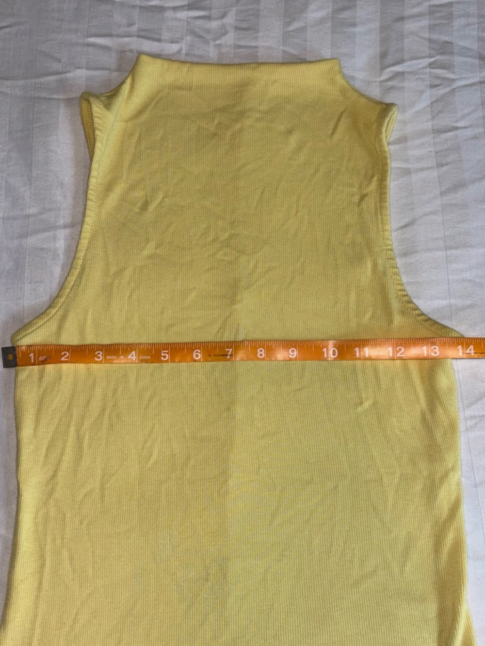 Mock neck Ribbed Butter Yellow Tank - Picture 2 of 5